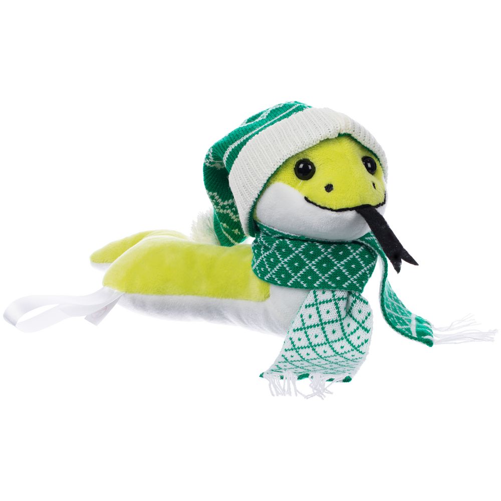 Мягкая игрушка Baby Snake Left, в зеленом шарфике и шапочке Мягкая игрушка Baby Snake Left, в зеленом шарфике и шапочке