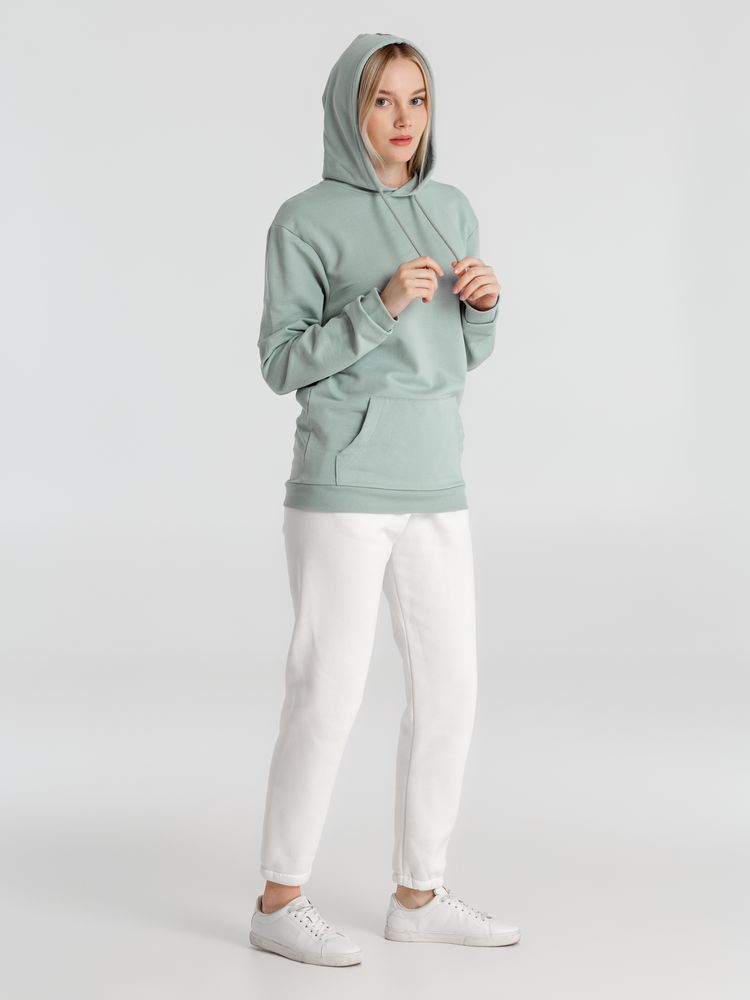 Толстовка с капюшоном унисекс Hoodie, серо-зеленая Толстовка с капюшоном унисекс Hoodie, серо-зеленая