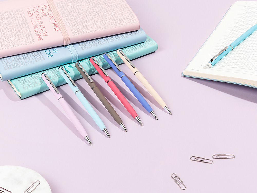 Ручка шариковая автоматическая BrunoVisconti® PALERMO цвет корпуса серый, soft-touch, 0.7 мм