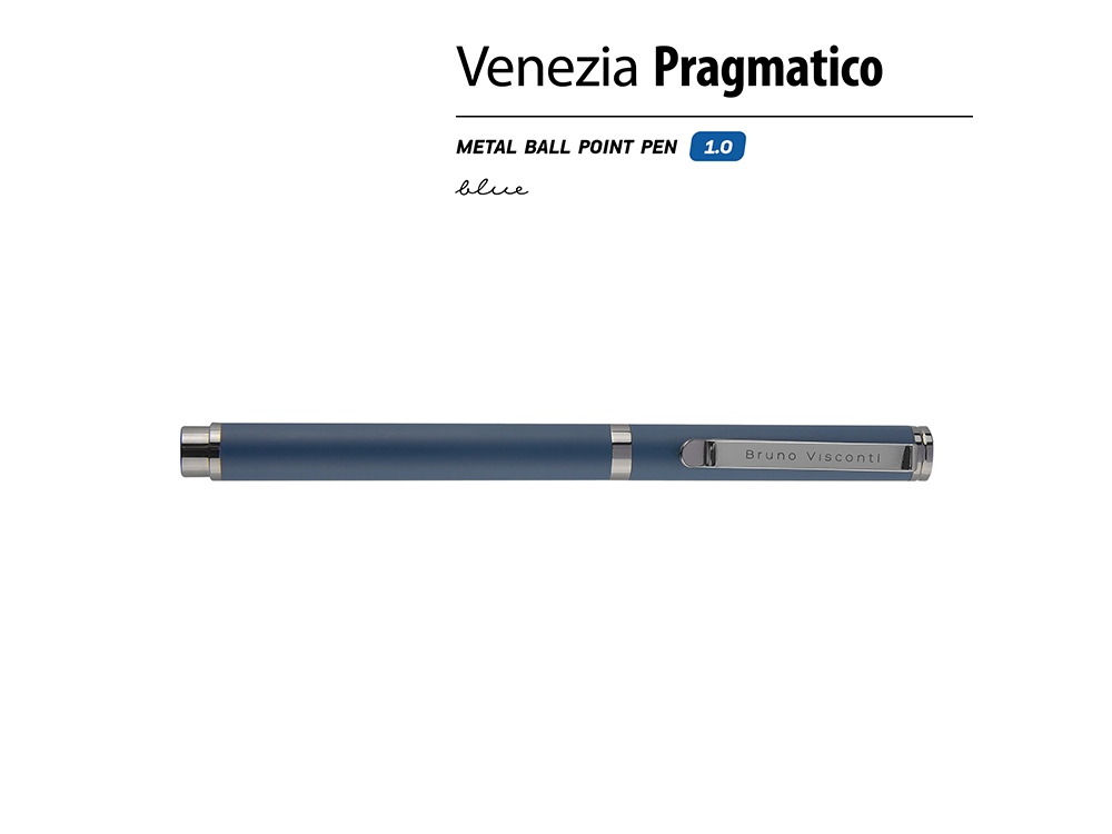 Ручка металлическая шариковая Venezia Pragmatico софт-тач, синий Ручка металлическая шариковая Venezia Pragmatico софт-тач, синий