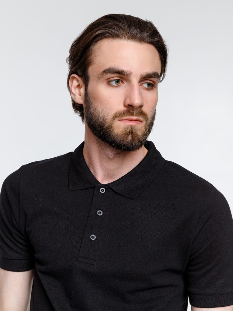 Рубашка поло мужская Adam, черная Рубашка поло мужская Adam, черная