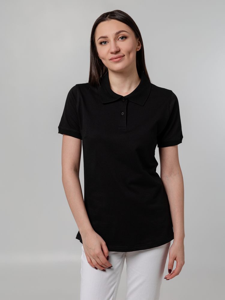 Рубашка поло женская Virma Stretch Lady, черная Рубашка поло женская Virma Stretch Lady, черная