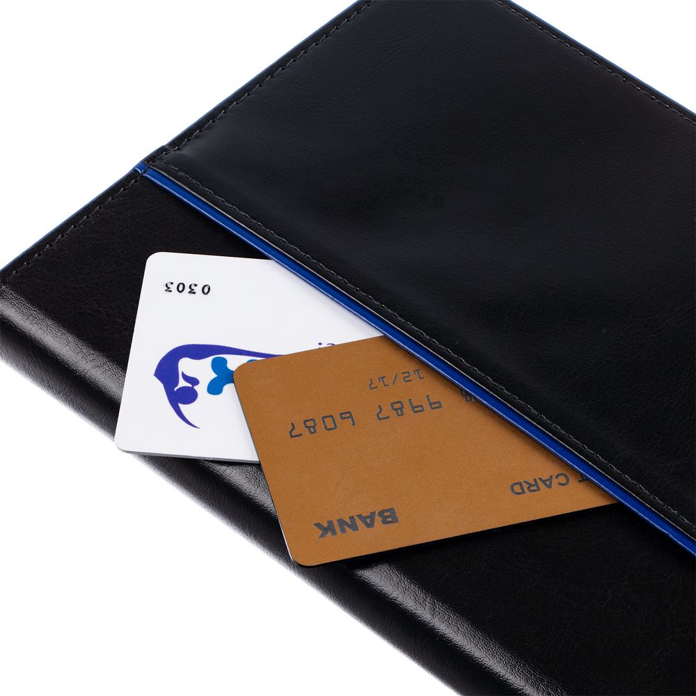 Ежедневник Alanis, недатированный, черный с синим