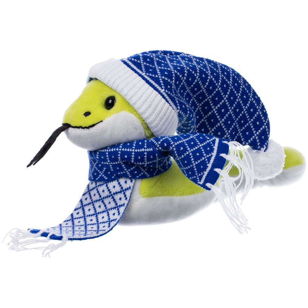 Мягкая игрушка Baby Snake Left, в синем шарфике и шапочке Мягкая игрушка Baby Snake Left, в синем шарфике и шапочке
