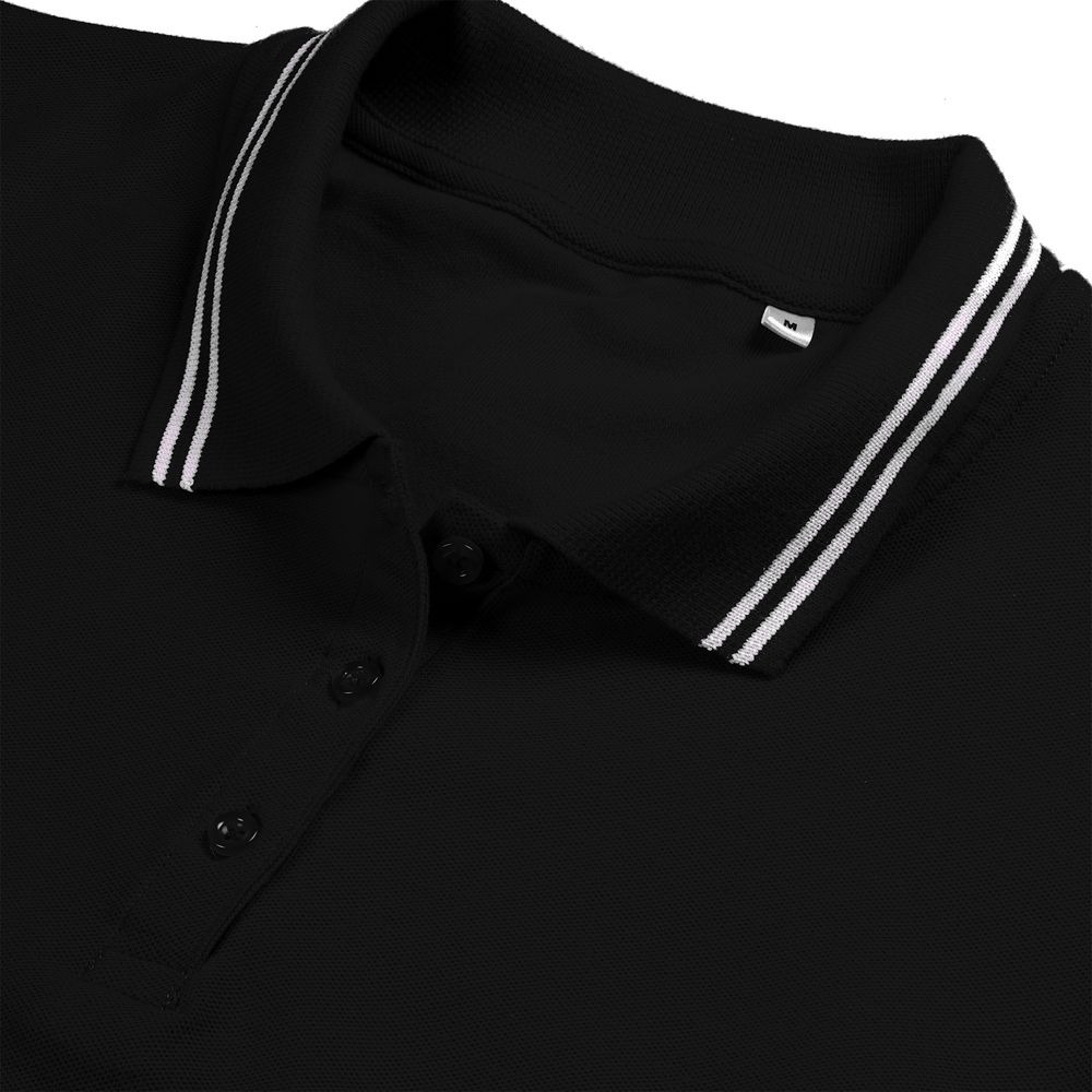 Рубашка поло женская Virma Stripes Lady, черная Рубашка поло женская Virma Stripes Lady, черная