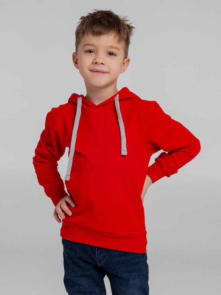 Толстовка с капюшоном детская Kirenga Kids, красная Толстовка с капюшоном детская Kirenga Kids, красная