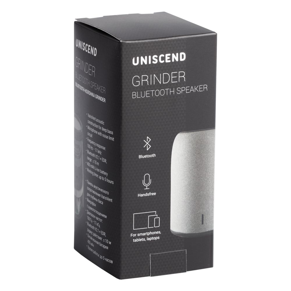 Беспроводная колонка Uniscend Grinder, черная Беспроводная колонка Uniscend Grinder, черная
