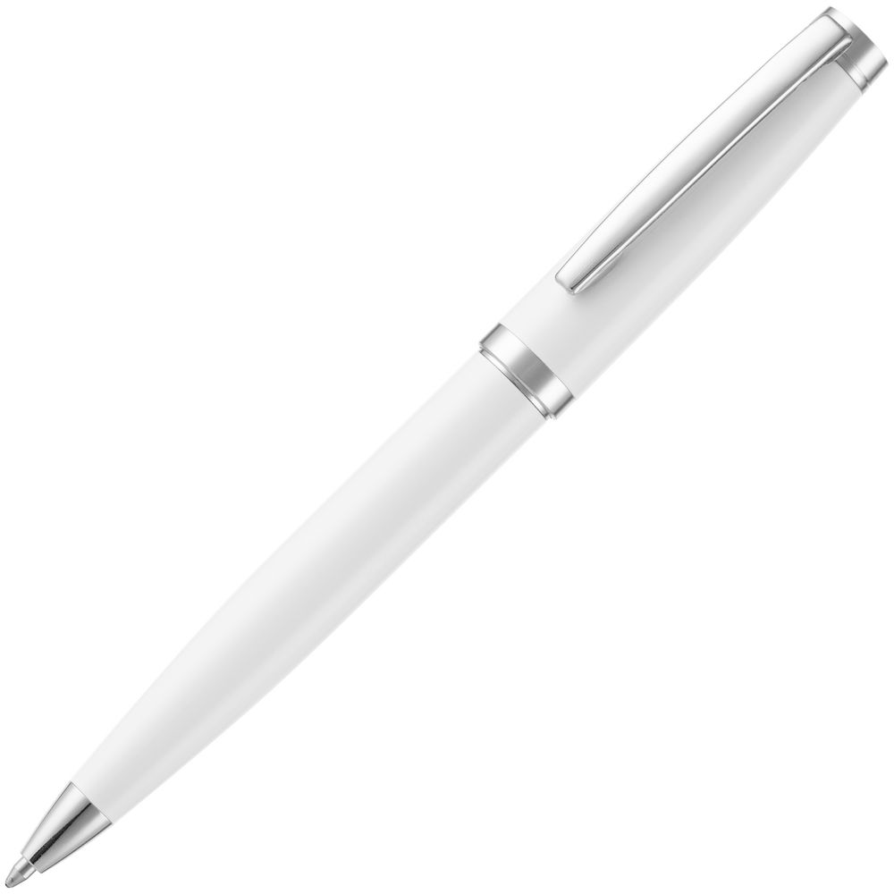 Ручка шариковая Letra Chrome, глянцевая, белая Ручка шариковая Letra Chrome, глянцевая, белая