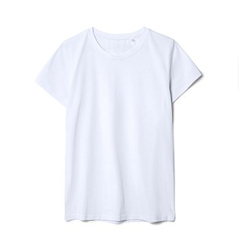 Футболка женская T-bolka Stretch Lady, белая (холодный оттенок)