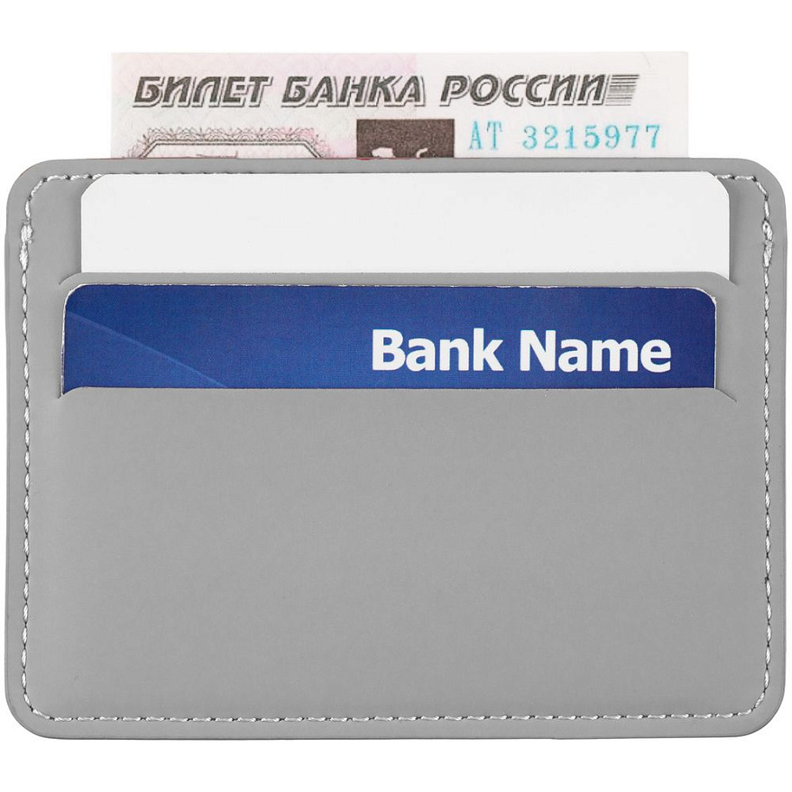 Чехол для карточек Shall Simple, серый