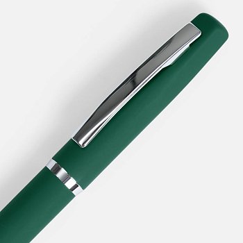 Ручка шариковая Bolt Soft Touch, зеленая