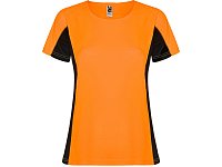 Футболка Shanghai женская, неоновый оранжевый/черный