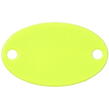 Шильдик металлический Alfa Oval, желтый неон