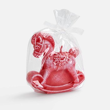 Свеча фигурная «Лошадка-качалка», красная