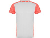 Спортивная футболка Zolder мужская, белый/меланжевый неоновый коралловый