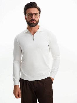 Рубашка поло мужская с длинным рукавом Terrazzo, белая