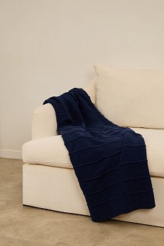 Плед Nessona Alpaca, темно-синий