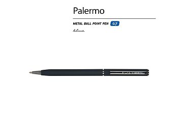 Ручка шариковая автоматическая BrunoVisconti® PALERMO цвет корпуса сине-черный, soft-touch, 0.7 мм