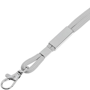 Шнурок для бейджа Tube Metal, серый