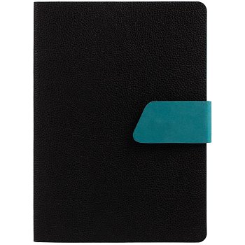 Ежедневник Boom, недатированный, черный с бирюзовым