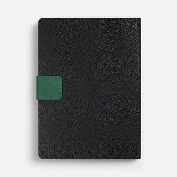 Ежедневник Boom, недатированный, черный с зеленым