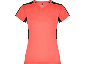 Футболка Suzuka женская, неоновый коралловый/черный