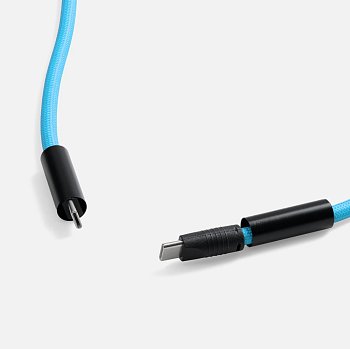 Кабель-ланьярд energyFlex Power Delivery 60 Вт, голубой