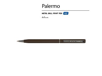 Ручка шариковая автоматическая BrunoVisconti® PALERMO цвет корпуса коричневый, soft-touch, 0.7 мм