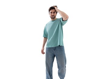 Футболка оверсайз Beta.01 унисекс, пыльный бирюзовый