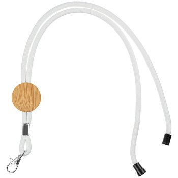 Шнурок для бейджа Tube Wood, белый