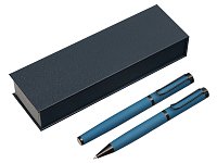 Подарочный набор из 2-х ручек Black Lama soft-touch, темно-синий