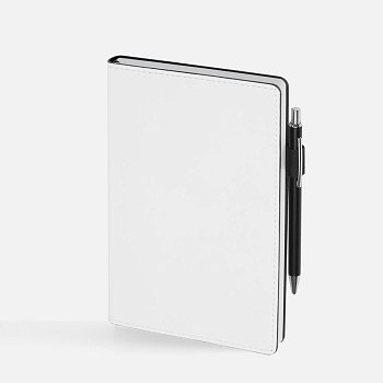 Ежедневник White Shall, недатированный, бело-черный