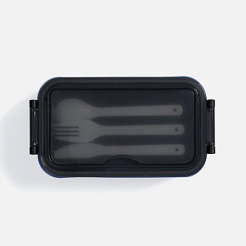 Ланчбокс Pranzo, синий с черным