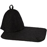 Набор для бани Heat Off с ковриком, черный