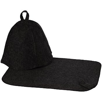 Набор для бани Heat Off с ковриком, черный