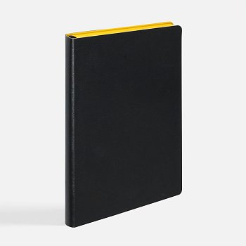 Ежедневник Doppio, недатированный, черный с желтым