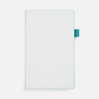 Ежедневник White Shall, недатированный, бело-бирюзовый
