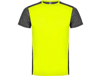 Спортивная футболка Zolder мужская, неоновый желтый/черный меланж