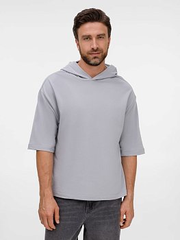 Футболка оверсайз унисекс с капюшоном Neofit, светло-серая
