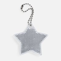 Пешеходный светоотражатель с цепочкой «Звезда», белый