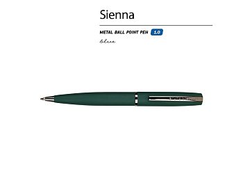 Ручка металлическая шариковая Sienna, софт-тач, 1.0 мм, зеленый