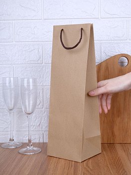 Пакет под бутылку Vindemia, крафт