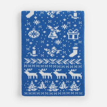 Шарф Holidale, синий с молочным