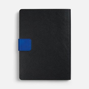Ежедневник Boom, недатированный, черный с ярко-синий