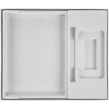 Коробка Overlap под ежедневник, аккумулятор и ручку, ver.2, серая