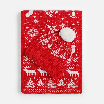 Шапка Holidale, красная с молочным